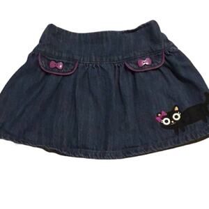 Children’s Place Purple Bow Cat Denim Skirt